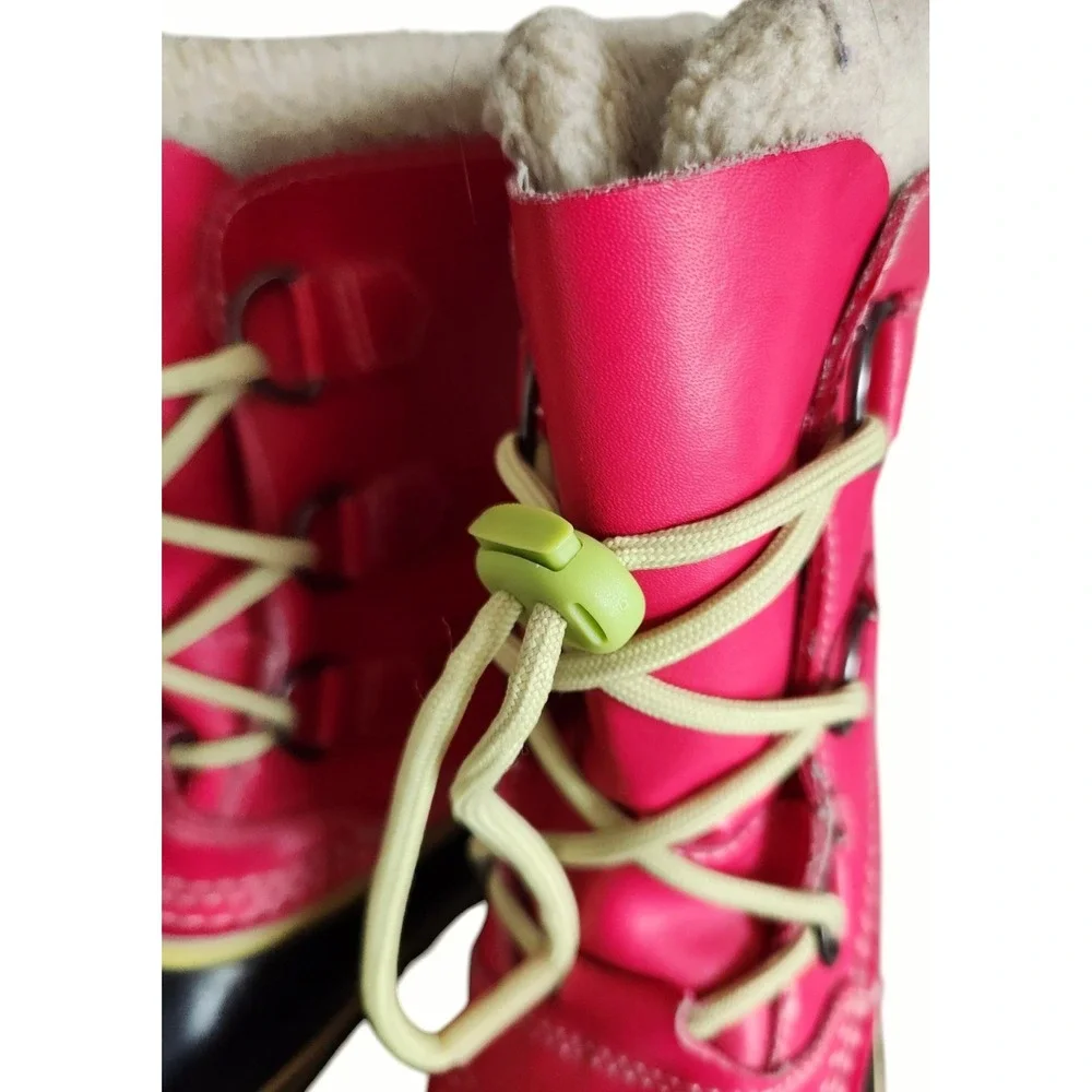 SOREL Yoot Pac Pink Winter Snow‎ Boot Sherpa Lining Youth Size Big Girls US 5